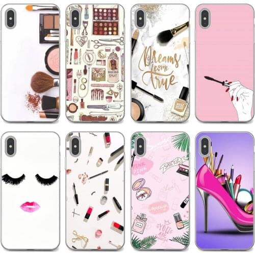 For Samsung Galaxy S7 S8 S9 S10E S20 FE Note 10 20 Edge Lite Plus Ultra Silicone Phone Skin Cover Wallpaper-Makeup