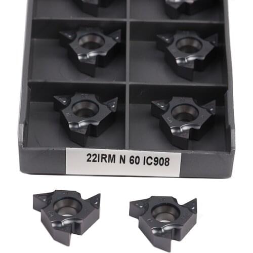 10pcs 22ERM N55 IC907 IC908 22ERM N60 IC908 22IRM N55 IC908 22IRM N60 IC907 CNC Lathe Tool Carbide Insert Threading Turning Tool