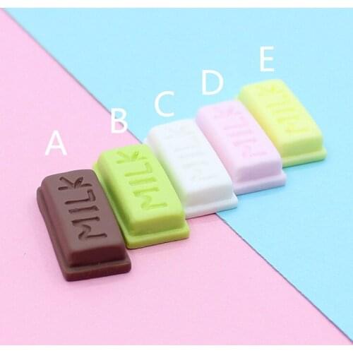 10pcs 20*10mm 3D Colorful Chocolate Food Resin Cabochons Ornament Accessories Hair Jewelry Bow Center Photo Frame DIY