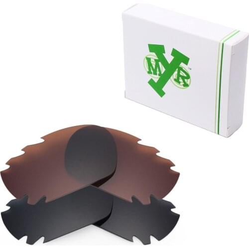 2 Pairs Mryok POLARIZED Replacement Lenses for Oakley Jawbone Vented Sunglasses Stealth Black & Bronze Brown