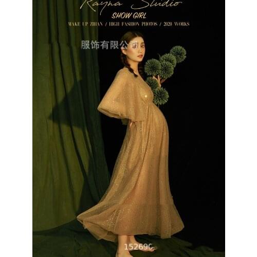 2021 Maternity Photo Shoot Long Dresses Baby Shower Dresses Stretchy Pregnant Woman Photography Props Long Dress