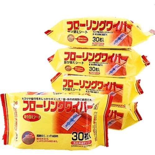 30Pcs / Pack Disposable Bed Linen Floor Cleaning Wipes Electrostatic Mop Dusting Paper 5 Packs