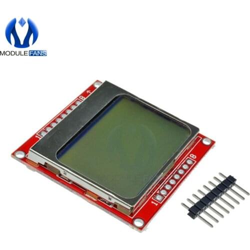 5pcs Dot Matrix LCD Module Display Monitor White Backlight Adapter PCB 84*48 84x48 5110 Screen For Arduino Controller 3.3V