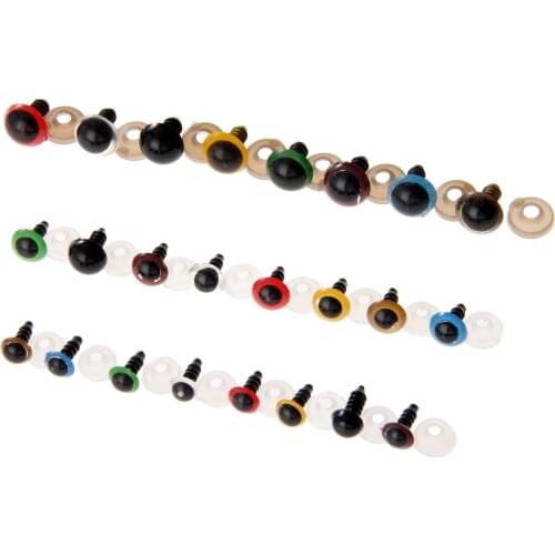 80 Sets Colorfull Plastic Teddy Bear Doll Animal Plush Toy Craft Colorful Safety Eyes Making DIY Handmade Accessories 8/10/12mm