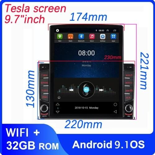 9.7"inch Tesla screen 2 Din Android 9 Car radio Multimedia Video Player Universal auto Stereo For Volkswagen Nissan Hyundai Kia