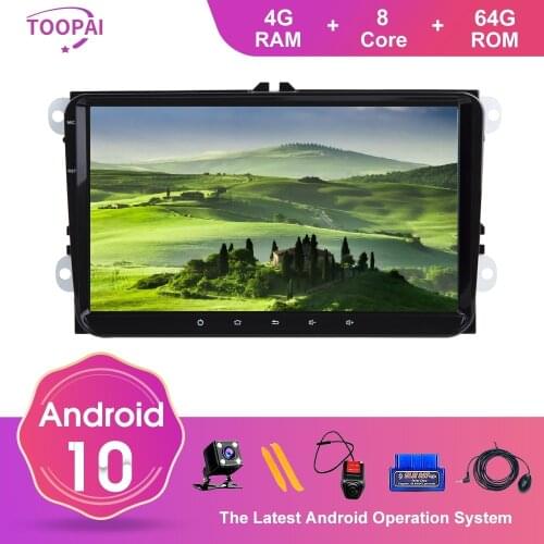 Toopai Android 10 For VW Volkswagen Golf Polo Tiguan Passat 2007-2013 Auto Radio GPS Navigation Multimedia Player SWC