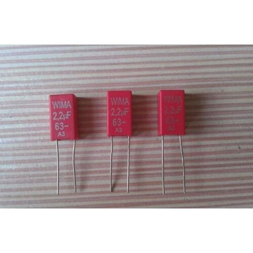 Free Ship 5pcs/lot 2.2UF 63V Audio fever capacitor pitch:5mm Audio Coupling Capacitor