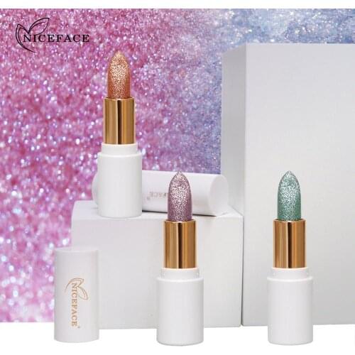 Diamond Glitter Color Changing Lipstick Shiny Lip stick Pearl Lipstick Hydrating Lipstick Long Lasting Moisturizer Lip Tint