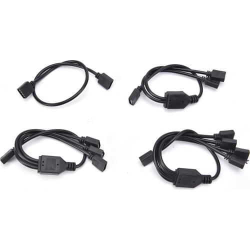 Black 1 To 1/2/3/4 Ports Female Connection Cable For LED RGB Strips Light Connector 4 Pin Splitter For 3528 5050 RGB Led Strip