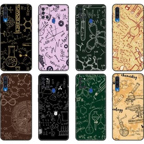 Black tpu Case For Samsung Galaxy A50 50S A30S A10 A01 A11 A21S A31 A41 A51 A71 M21 M30S S10 LITE Vintage Seamless Chemistry