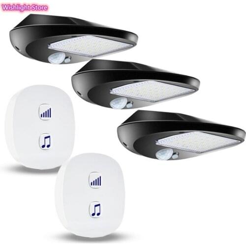 Motion Sensor Alarm System Waterproof LED Lighting Wireless Home Security Lane Monitoring Detector Alarm with Sensors Receiver