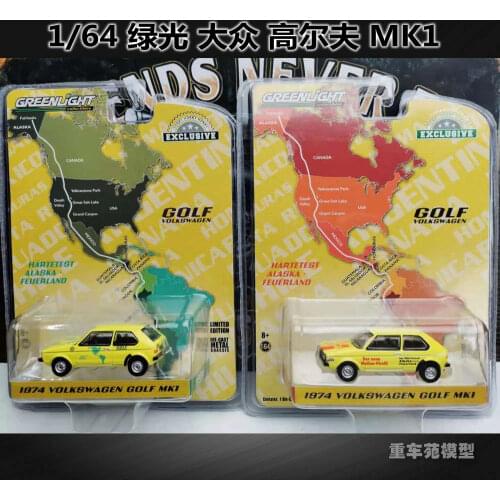 GreenLight 1:64 1974 VW GOLF MK1 Diecast Collection of Die-casting Simulation Alloy Model Children Toys