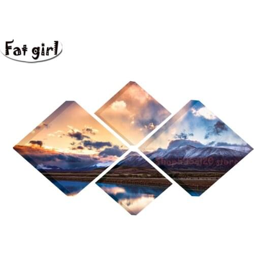 Beautiful Scenery Pictures 5D Diy Diamond Painting Full Square Round Drill Cloud Lake Embroidery Handmade Crafts Mosaic Wall Art
