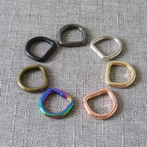 100 pcs 15mm Metal D d rings clasp handbag bag dog collar leash belt buckle sewing knapsack garment accessory purse straps clip