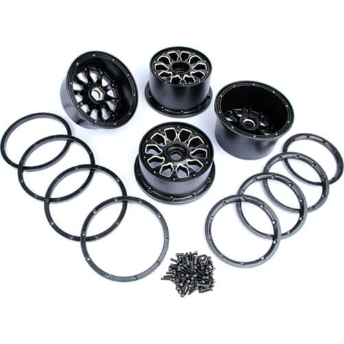 Metal Wheel Hubs with Beadlocks Ring Set for 1/5 Hpi Rofun Rovan Km Mcd Baja 5B SS 5T Truck Rc Car Toys Parts