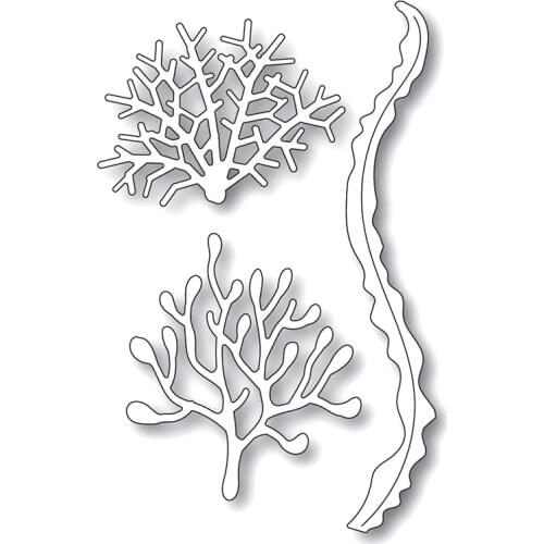 Seabed Seaweed 2021 New Metal Cutting Dies for Scrapbooking Frame Edge No Stamps Stencil Cuts Crafts Navidad Molds Die Paper