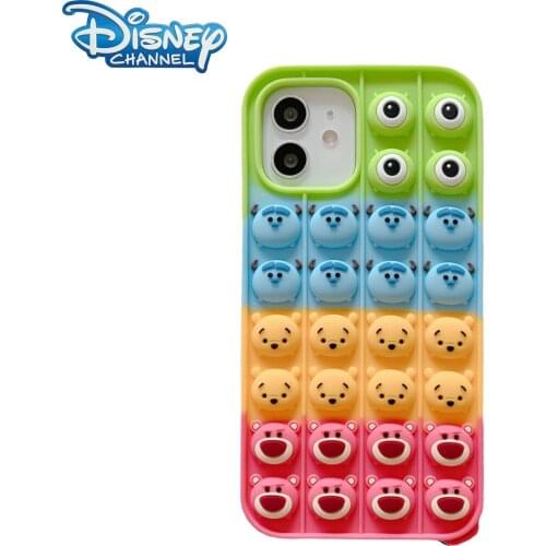 Disney Push Bubble Fidget Anti Stress Soft Case for iPhone 12 11 Pro Max XR XS Max 7 8 Plus X SE Stress Relieve Phone Back Cover