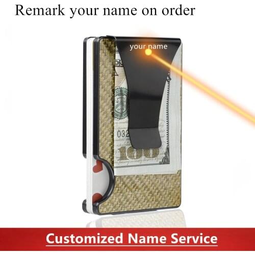 2021 New Fashion Carbon Fiber Card Holder Wallet Aluminium Credit Card Holder Metal Minimalist Rfid Card Wallets Men Cardholder