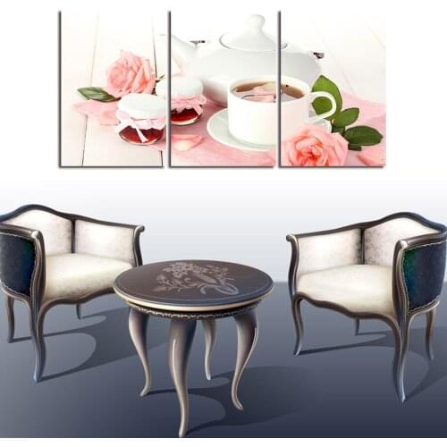 New Hot 5 Piece coffee rose flowers Modern Wall Art HD Picture Canvas Print Painting For Living Room Decor Unframed