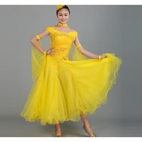 New Lady Ballroom Dancing Dress Modern Dance Competition Costume women Waltz Tango Foxtrot Quickstep dresses