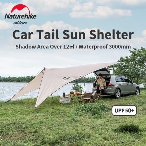 Naturehike Portable Camping Picnic Sun Shelter 4-6 Persons 12m² Large Space Sunscreen 15D Oxford Tent Tarp Car Tail Sun Shelter