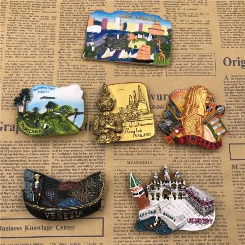 Thailand Phuket resin refrigerator magnet Singapore Merlion panoramic magnetic travel souvenir