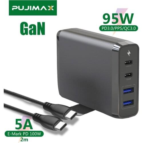 PUJIMAX PD 95W GaN Type C Charger QC 3.0 Fast USB Phone Charge For iPhone12 11 X Xs Xr 7 8 AirPods iPad Huawei Xiaomi LG Samsung