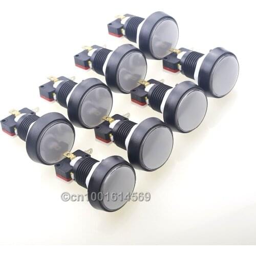 Arcade MAME DIY 8 x 44MM illuminated LED Round Arcade Push Button With Microswitch Button For Arcade Machine Recreation Machine