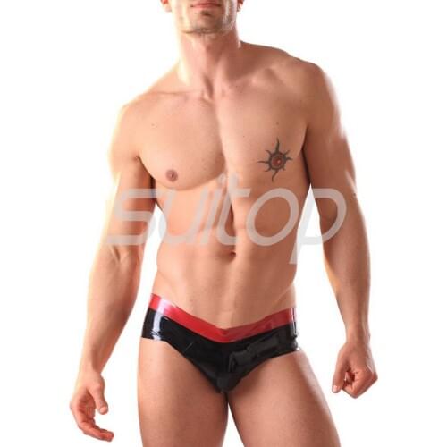 Suitop Lattex underwear rubber fetish shorts for men 's briefs