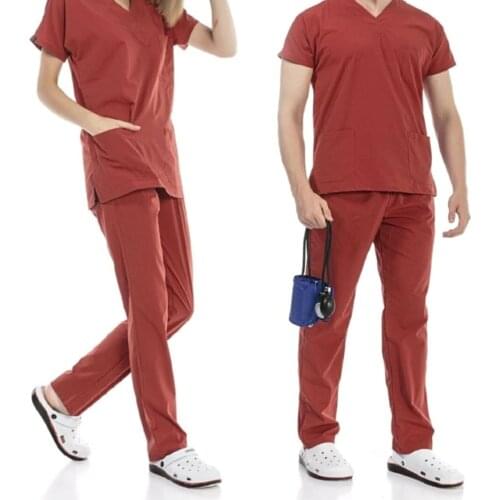 Doctor Nurse Uniform Unisex Likaralı Slim Flexible Fabric Hospital Guard Suit Uniform (Envelope Collar, V-Neck Bat) surgical Jerseys