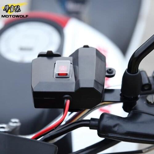 Universal Motorcycle dual USB Waterproof charger Modified with switch cigarette lighter 12V Universal riding accessories