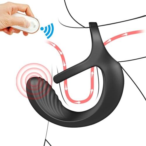 Testicle Anal Vibrator Peni Ring Trainer Delay Ejaculation Time Lasting Sex Toy Men Couple Remote Control Prostate Stimulator