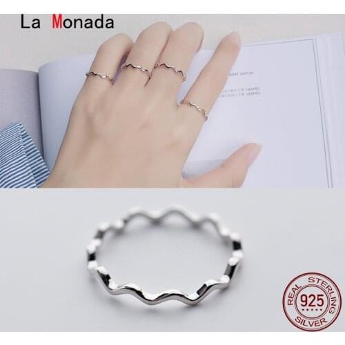 La Monada Wave Women Ring 925 Sterling Silver Minimalist Rings For Women 925 Silver Fine In Jewerly Rings Woman Wedding Wish