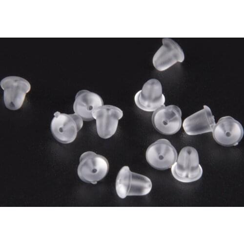 200Pcs/Lot Clear Rubber Stud Earring Stoppers Silicone Round Ear Plugging Blocked Earring Backs Stoppers For Jewelry Making