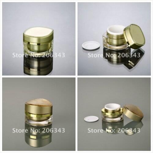 30G gold eye shape acrylic jar for day cream/night cream/eye cream/essence/gel/moisturizer cosmetic packing plastic jar
