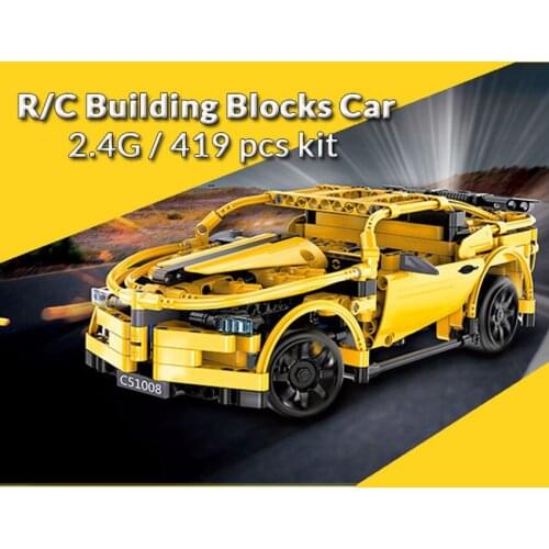 419pcs RC Building Blocks Car Yellow Camar Model Compatible All Major Brands toys DIY Assembled Set Birthday Gift for kids boy