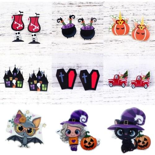 Cartoon Ghost Planar Resins Cabochons Flatback 5pcs,DIY Craft Supplies Jewelry Accessories Material,5Yc11554