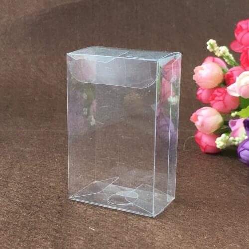 50pcs 3.5*8*8cm clear plastic pvc box packing boxes for gifts/chocolate/candy/cosmetic/cake/crafts square transparent pvc Box