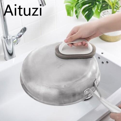 Aituzi Magic Sponge Brush Melamine Kitchen Sponge Cleaning Brush Descaling Knife Pan Pot Cleaner Strong Decontamination Brushes