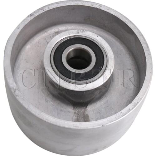 CNBTR 125mm Diameter Silver Aluminum Belt Grinder Tracking Wheel Passive Wheel with Bearing for Belt Sander