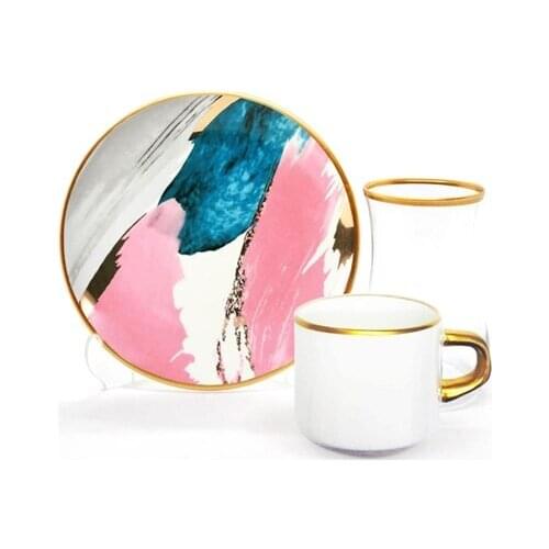 Drop Focus Tea Coffee Set 18 Pieces Watercolor