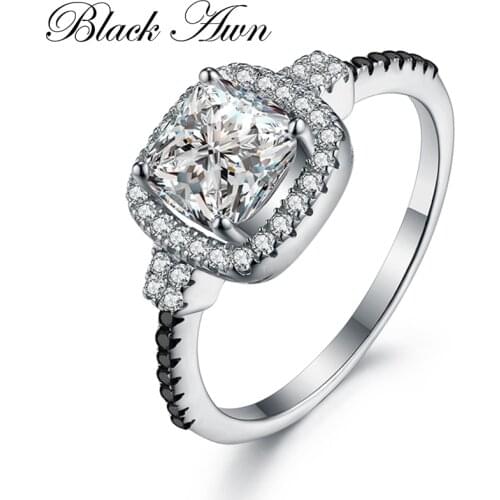 BLACK AWN 2021 New Genuine 100% Sterling 925 Silver Jewelry Engagement Rings for Women Gift C331