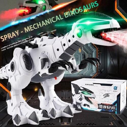 Electric Dinosaur Spray Toys For Childrens Dinosaur Model Sound And Light Educational Robot Mechanical War Dragon Kids Toy Gift