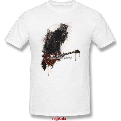 Slash T Shirt for Men Guitar Rock Ink Style Gun Music Roses Man Short Sleeve T-Shirt Best Selling Tops