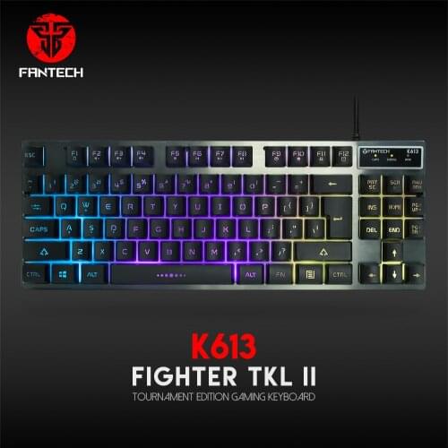 Fantech K613 Gaming Keyboard Adjustable RGB Backlit 87 Keys Wired Keyboard For Computer Laptop PC Gamers Office Business