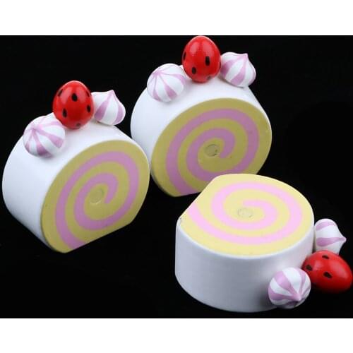 Simulation Wooden Bithday/ Strawberry Cake Kids Food Pretend Cutting Toy Girls Birthday Gift