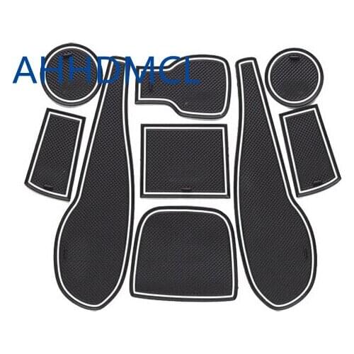 Car Door Groove Mat Gate Slot Cup Armrest Storage Pad Mat For Chevrolet Aveo 2011 2012 2013 2014