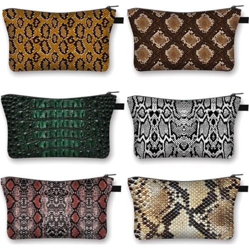 Coolost Cosmetic Bag Printing Serpentine Personalised Makeup Bags Organizer Bag Women Beauty Bag Girls Storage Bag