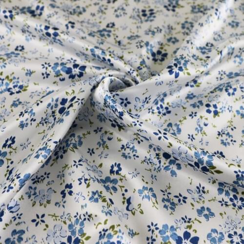 Tilda Floral Satin Fabric Soft Scarf Charmeuse Material