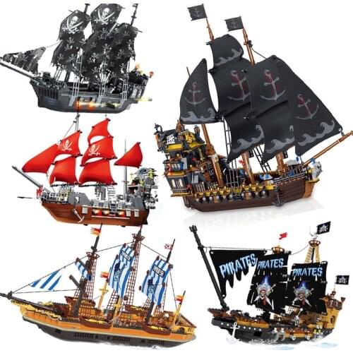 MECUMON Pirates Ship Caribbean Model kit Black Pearl Ghost corsair Building Blocks DIY brick kids toys Children classic MOC